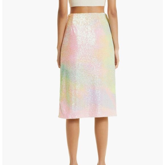 Stine Goya Arwen Multicolor Pastel Ombre Sequin Midi Skirt Size XS - Picture 2 of 5